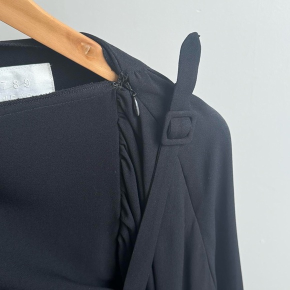 HM x MARGIELA Black SIDEWAYS DRESS / Black Asymmetrical Draped Dress - Picture 3 of 8